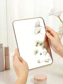 Regulowane przenośne lustro kosmetyczne | Lustro kosmetyczne na biurko/ręczne do akademika, biura i domu | Prosty wystrój łazienki