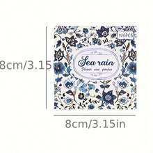 100pcs Mysterious Flower Vine Garden Hand Account Material Book Material Paper Non-Stick 100 Sheets Non-Repeated Creative Vintage Floral Decoration Stickers Non-Stick Hand Account Material Paper Tearable Writing Paper Material Paper