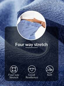 Flexra 女士松紧腰口袋阔腿宽松休闲牛仔裤 - 淺色水洗藍 - 查看 7