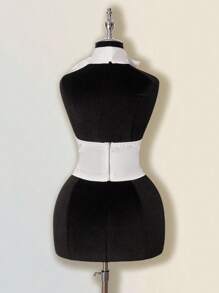 SHEIN ICON Women's Summer Slim Fit Tie Bow Decor Asymmetrical Hem Backless Halter Camisole