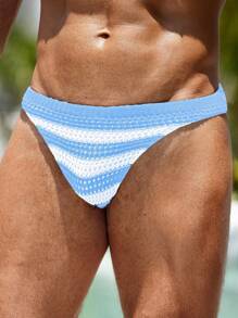 Manfinity Swimmode Costume da bagno a pantaloncino da uomo a righe color block, adatto per vacanze estive in spiaggia