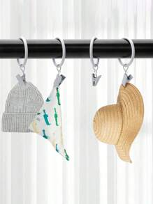 40 件黑色窗帘环带夹子、窗帘挂钩和环，用于悬挂窗帘、蝴蝶结，窗帘环内径约 1.3 英寸，适合直径达 1 英寸的窗帘杆，生日毕业礼物 - 白色 - 查看 5