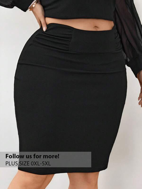 Firerie Plus Size Elegant Bodycon Skirt