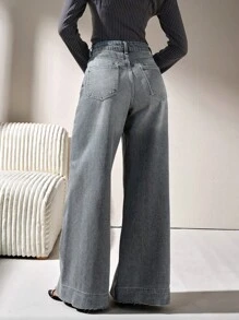 CLARA VERO PANTALÓN ANCHO DE TIRO ALTO ESTILO CASUAL JAN