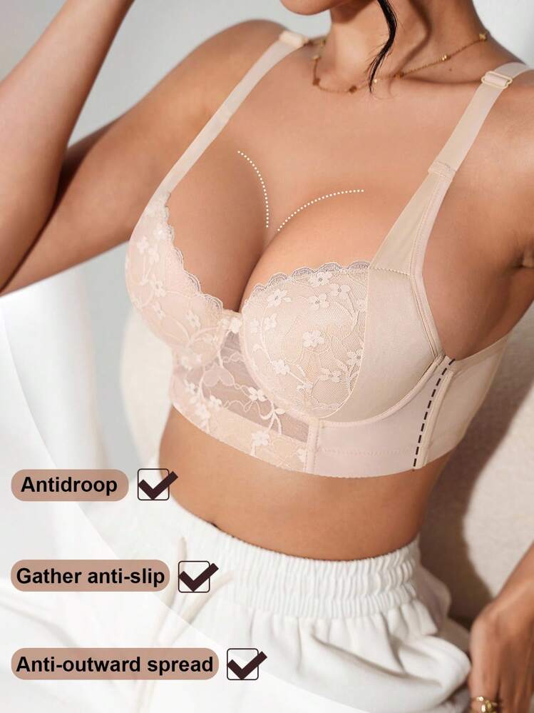 DesireSculpt Set de 2 sujetadores levantadores y moldeadores de encaje suave y cómodo con soporte de alambre y tirantes anchos para mujeres - Multicolor - Añade 3