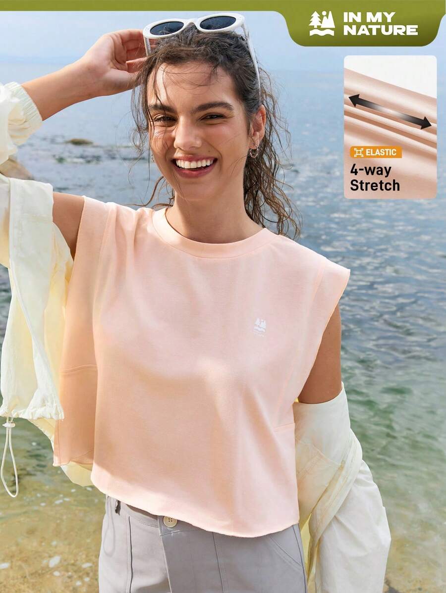 In My Nature 女士夏季休闲纯色户外背心 - 粉色 - 查看 1