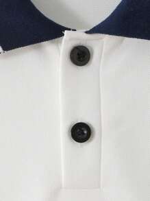 Casuvi Kids Casual Sports Collegiate Half-Open Collar Short Sleeve Polo Shirt With Small Horse Embroidery, All-Match Comfortable Design Suitable For Outings, School, Holidays, Gatherings, Home, Spring, Summer, Getaways, Holidays, Travel, Relaxation, Sunbathing 2025 Back-To-School Season Kids College Outfits And Campus Sportswear