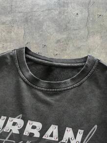 AXEPEAK 男士休闲宽松圆领短袖T恤，夏季日常穿着 - 黑色 - 查看 4