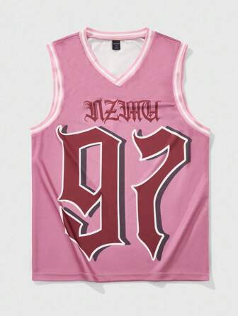 Prep ملابس علوية أكمام رجالية صيفية، عنق حرف وأرقام منقوشة، تريم متباين