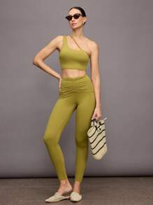 Activina Legging Wanita Warna Polos dengan Pinggang Berkerut - Kuning - View 6