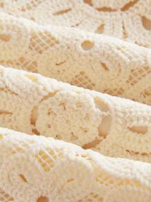 Ontre 少女刺绣花卉蕾丝边半身裙 - 杏色 - 查看 6