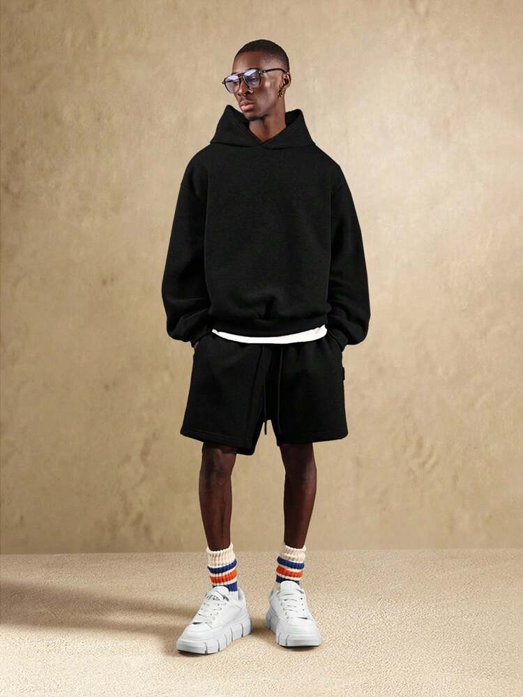 Essential Oversized Pullover Hoodie With Drawstring Hood