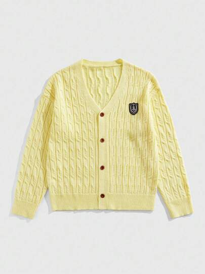 Street Life Cárdigan casual de punto de manga larga y abotonadura sencilla para hombre, detalles de diseño, otoño