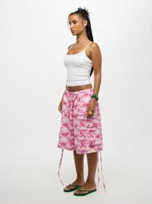 SUMWON WOMEN Pantalones cargo de utilidad tipo festival, bermudas largas con bolsillos, estilo militar para el verano, ropa casual de playa y vacaciones
