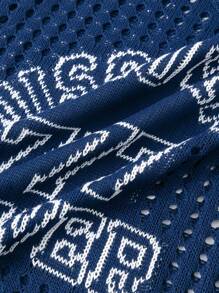 Manfinity EMRG 休闲时尚字母数字镂空图案男士毛衣背心