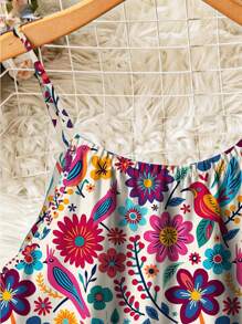 SHEIN LUNE 大码夏季沙滩印花A字吊带背心，适合度假休闲外出穿着。