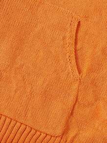 Blossori Young Boys French Elegant Hooded Front Pocket Long Sleeve Sweater Autumn Winter Clothes For Girl - Orange - View 4