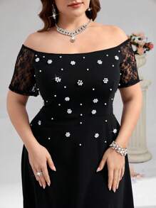 Coutiva Vestido de noche formal de talla grande (con adornos pesados) - Multicolor - Ver 8