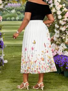 SHEIN Lady Jupes d'été et de printemps élégantes, décontractées pour le travail, le style bohème, les sorties et la plage. Jupes plissées couleurs vives tressées en tailles plus