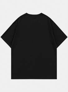 ROMWE MEN Street Life Camiseta de manga corta de cuello redondo con estampado de calavera para hombre, verano