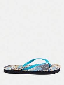 Grefit Women's Flip Flops, Comfortable Lightweight Soft Bottom Non-Slip Breathable Outdoor Casual Fashion Beach Thong Sandals - Navy Blue - View 2