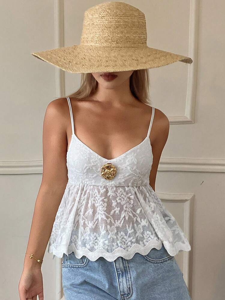 Women's Romantic Vacation Cropped Camisole Top, Going Out Tops, Babydoll Tube Top