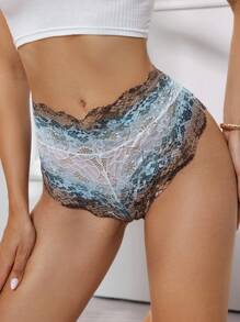 SHEIN 1 pieza Tanga sexy de encaje multicolor para mujer