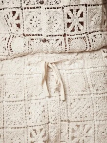 EASEVO Plus Size Men's Casual Loose Knitted Shirt And Shorts Set, For Fall Winter