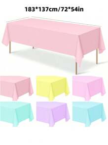 6/12pcs Plastic Pastel Tablecloth, Multicolor Disposable Rectangle Tablecloths For Wedding, Birthday Party, Spring Easter, Summer Party Decoration, 54 X 108 Inches,Christmas