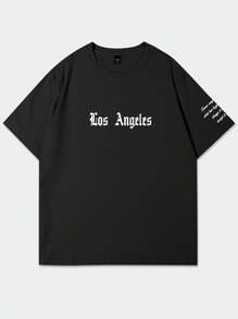 Manfinity EMRG Men's Letter Print Drop Shoulder T-Shirt