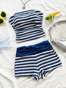 Soleia Women Two Pieces Outfits For Daily Wear Island Vacation Outfits Women Short Set Summer Two Pieces Outfits - Blue and White - View 1