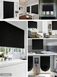 1pc Self Adhesive Blinds Room Darkening Blind,Zebra Window Blinds Room Darkening Shade Curtain Roll Up And Pull Curtain For Window French Door Shades For Kitchen Bathroom Gifts Birthday Graduation