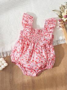 Blossori Baby Girls Countryside Style Floral Ruffle Sleeve Bodysuit - Multicolor - View 1