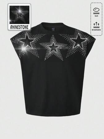 Street Life Herren locker geschnittenes Trägershirt mit Sternen-Muster in Kürze