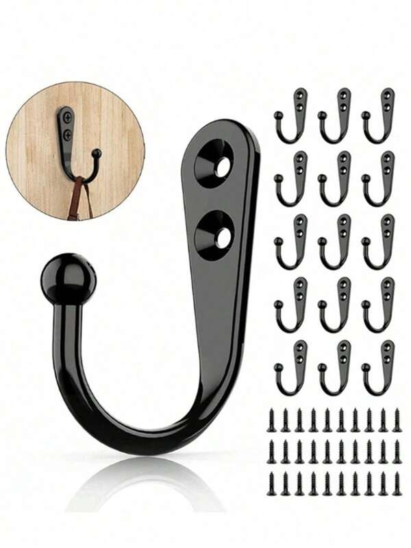 SHEIN 5 Stück Vintage Stil Wandhaken mit Schrauben, zum Aufbewahren von Gegenständen an Türen, in Badezimmern und Küchen, Schlafzimmer, Badezimmer Ablage, Tür Aufhänger, Küchentücher, Wandhaken, Wandaufhängung, Schlüsselhalter für die Wand, Schlüsselhalter für die Wand, Kleiderhaken