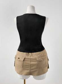 Sunspun Plus Size Festival, Boho, Hippie, Cowgirl, Old Money Style Suede Fringed Sleeveless Square Neck Tank Top Boho