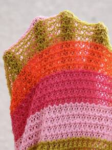 Slaydiva 2025年夏季新款度假修身深V露背彩色编织条纹女士迷你羊毛连衣裙，适合音乐节、复活节、日常外出、朋友聚会、海边度假、日光浴、波西米亚风、毕业季、俱乐部、派对-A - 彩色 - 查看 6