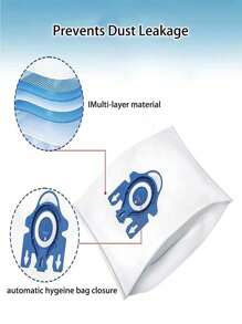 2/5/10pcs Dust Bags Compatible With Miele C1 C2 C3 C5 S Series Vacuum Cleaner - White - View 4