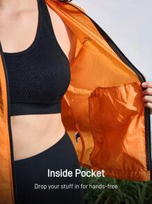 In My Nature Women's Casual Outdoor Sports Hooded Zip-Up Long Sleeve Protective Jacket Fall & Winter Outdoor Jacket - Orange - View 6