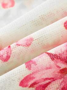 Sweetina Spaghetti Strap Printed Mesh Tank Top, Fashionable For Summer - Apricot - View 4