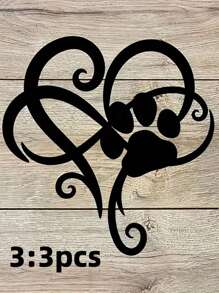 1 pezzo Decorazione da parete in metallo a forma di cuore infinito con impronta di zampa, simbolo dell'infinito, per interni ed esterni, decorazione memoriale per mamma di cane/gatto, decorazione per camera, giardino, matrimonio, casa - nero - Visualizzare 5