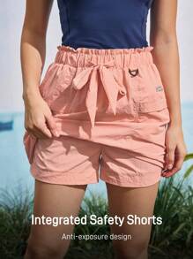 SHEIN In My Nature Damen Lässig Shorts mit Tunnelzug Taille für den Outdoor Bereich, Sommer