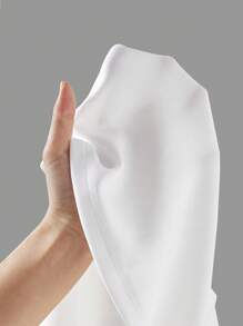 Firerie 加大码舒适休闲日常优雅约会夜褶皱不对称设计可调节肩带白色女式抹胸衬衫 - 白色 - 查看 5