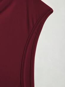 Sweetra 1 件合身露肩连体衣，百搭又舒适 - 紅木色 - 查看 5