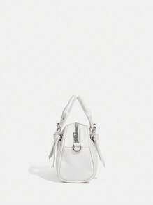 SHEIN BAE 女士时尚可调节带扣设计手提包 - 白色 - 查看 5