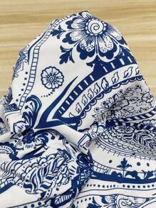 SHEIN VCAY Plus Size Floral Print A-Line Skirt