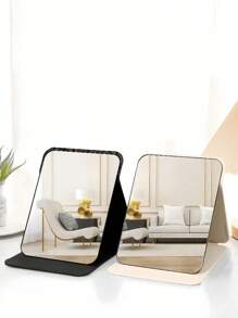 Regulowane przenośne lustro kosmetyczne | Lustro kosmetyczne na biurko/ręczne do akademika, biura i domu | Prosty wystrój łazienki