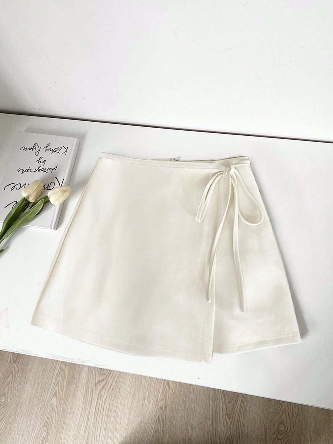 Asymmetrical khaki skirt