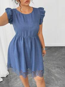 Auvina 春夏大码女式休闲连衣裙，适合派对、聚会、郊游、中式风格、节日风格，适合圣帕特里克节、复活节、情人节、圣诞节、感恩节，宽松版型，舒适，时尚春夏、独立日服装 - 藍色 - 查看 6