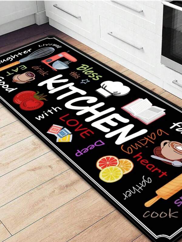 SHEIN Tapete de cozinha macio e confortável com estampas premium, absorvente, antiderrapante e durável, antimanchas, adequado para porta de banheiro, cozinha, sala de jantar, sala de estar, quarto, decoração de casa